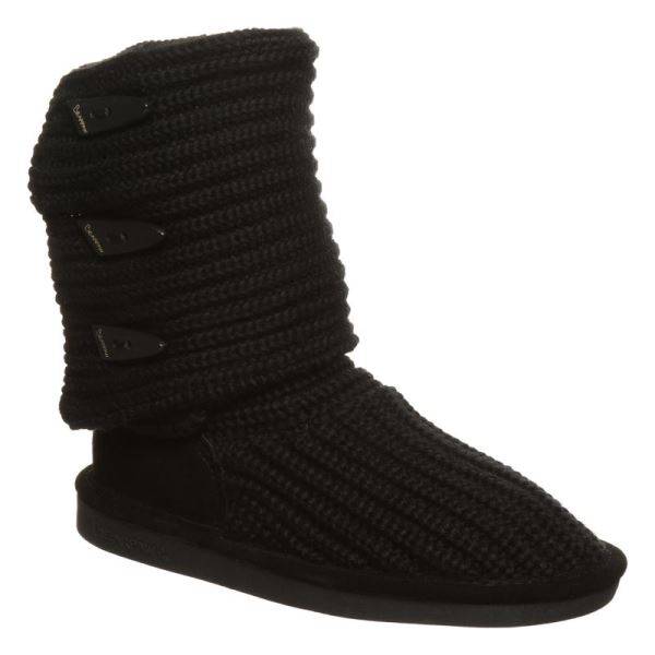 Botas Bearpaw Knit Altas Feminino Pretas | 9067-KCTDR