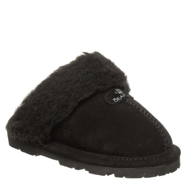 Chinelos Bearpaw Loki Youth Criança Pretas | 6184-UZFRQ